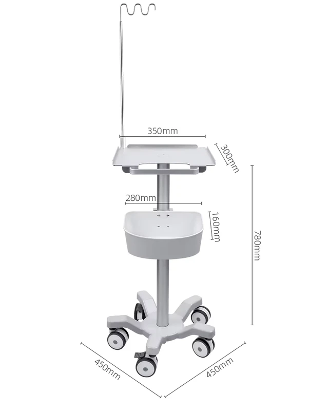High Quality Metal Mobile Medical Trolley Cart for Hospital Use with Patient Monitor ECG Machine and Fetal Monitor