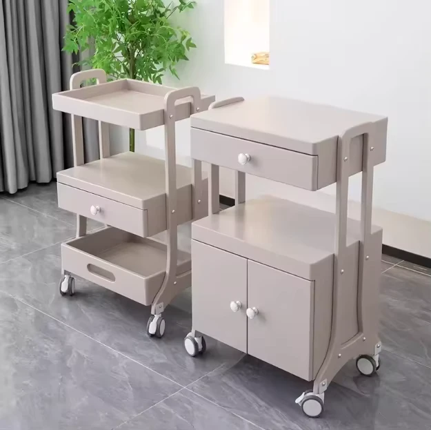 High Quality Modern Hotel Salon Trolley with ABS Tiers Easy Moving Commercial Furniture