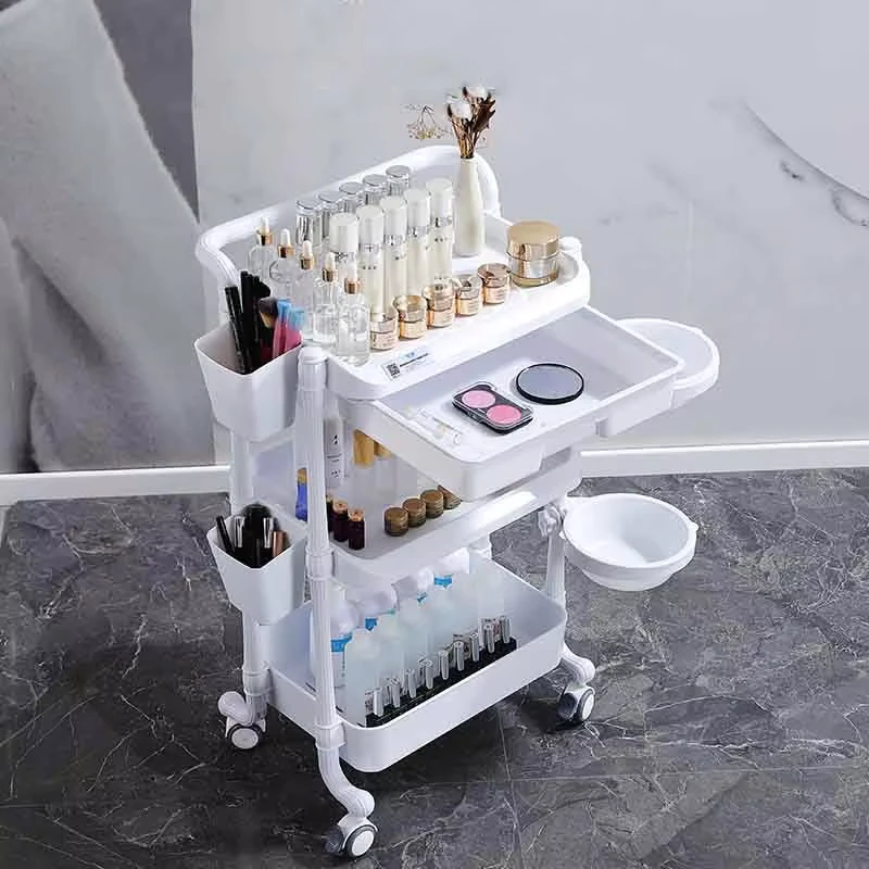 High Quality Multi functional Modern Mobile SPA Beauty Salon Trolley Plastic Colorful Easy Assembly Two Three