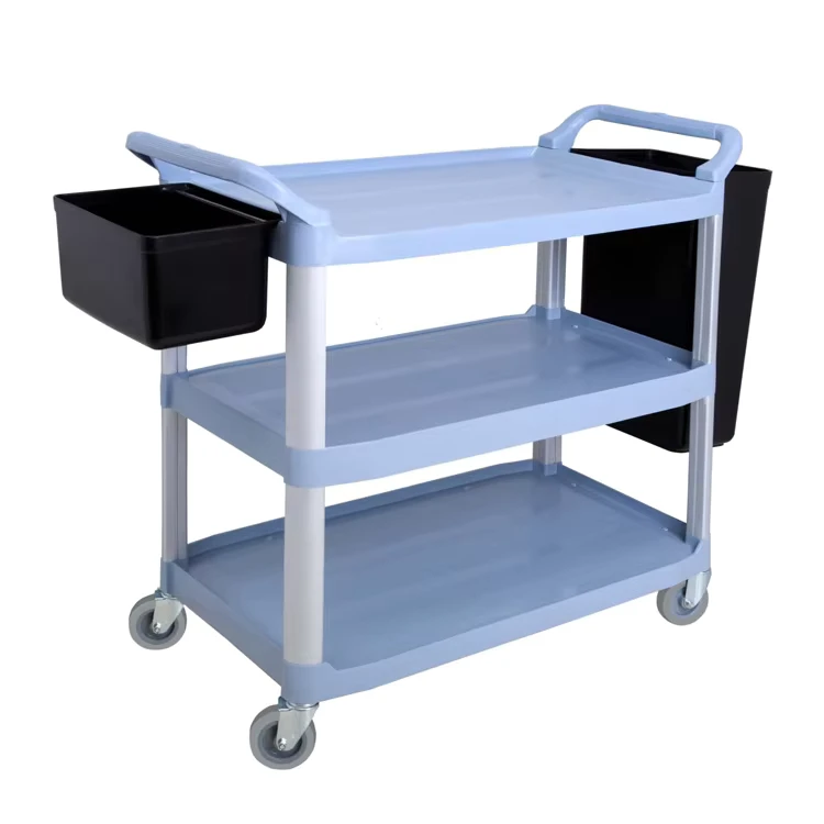 High Quality Plastic Hotel Catering Utility Cart Food Service Trolley for Restaurant