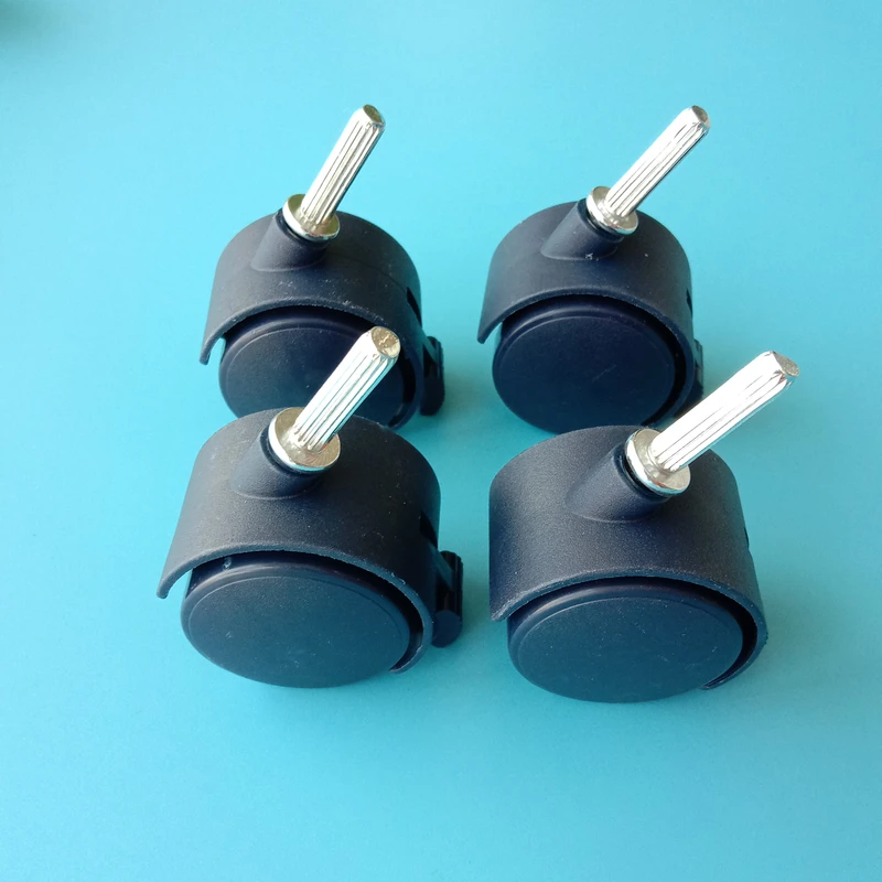 High Quality Plastic Universal Trolley Casters with Stem Black Caster Wheel for Household Appliances Hospital & School Use