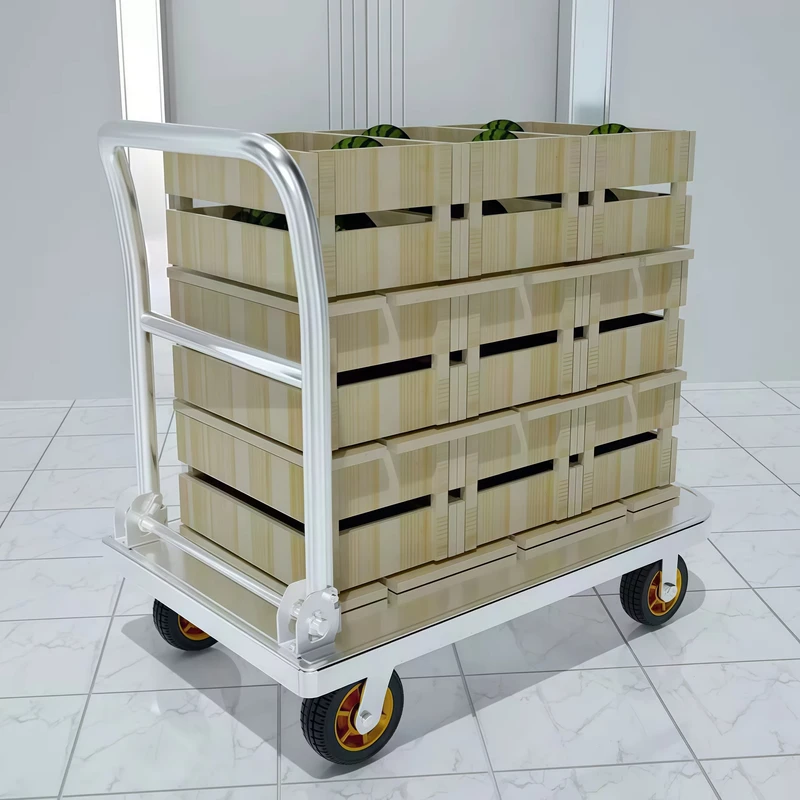 High Quality Stainless Steel Flat Trolley Heavy Duty 300kg Load Capacity Foldable Hand Truck for Warehouse