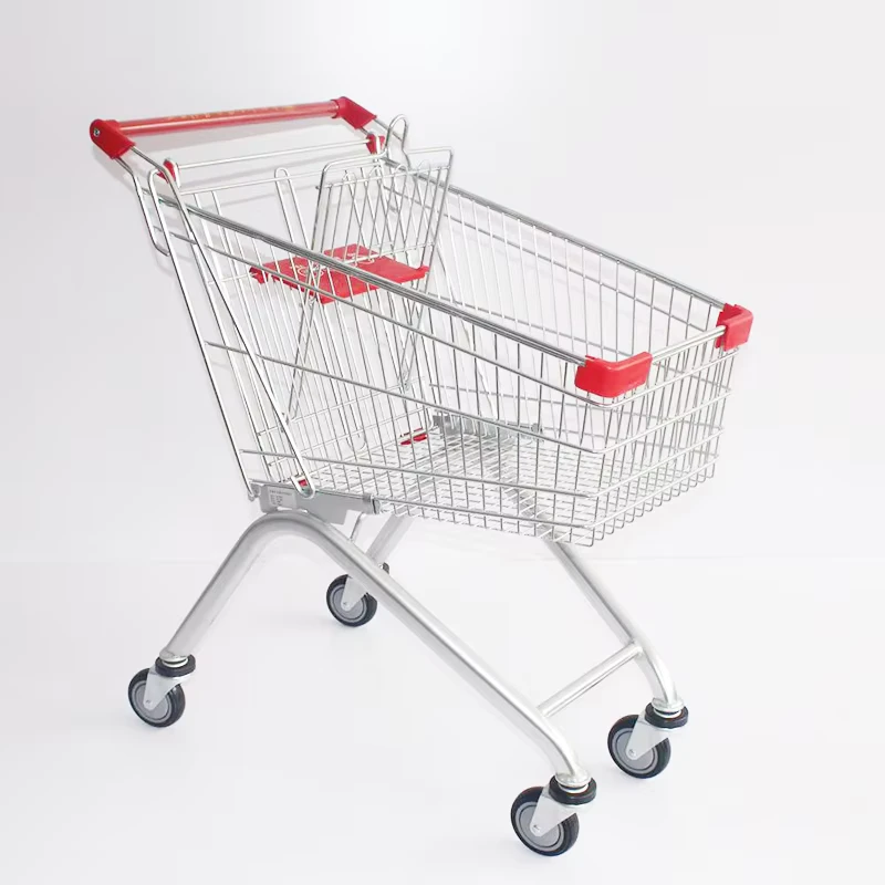 High Quality Trolley Grocery Shopping Cart Supermarket Carts Steel Grocery Cart Shopping Trolley