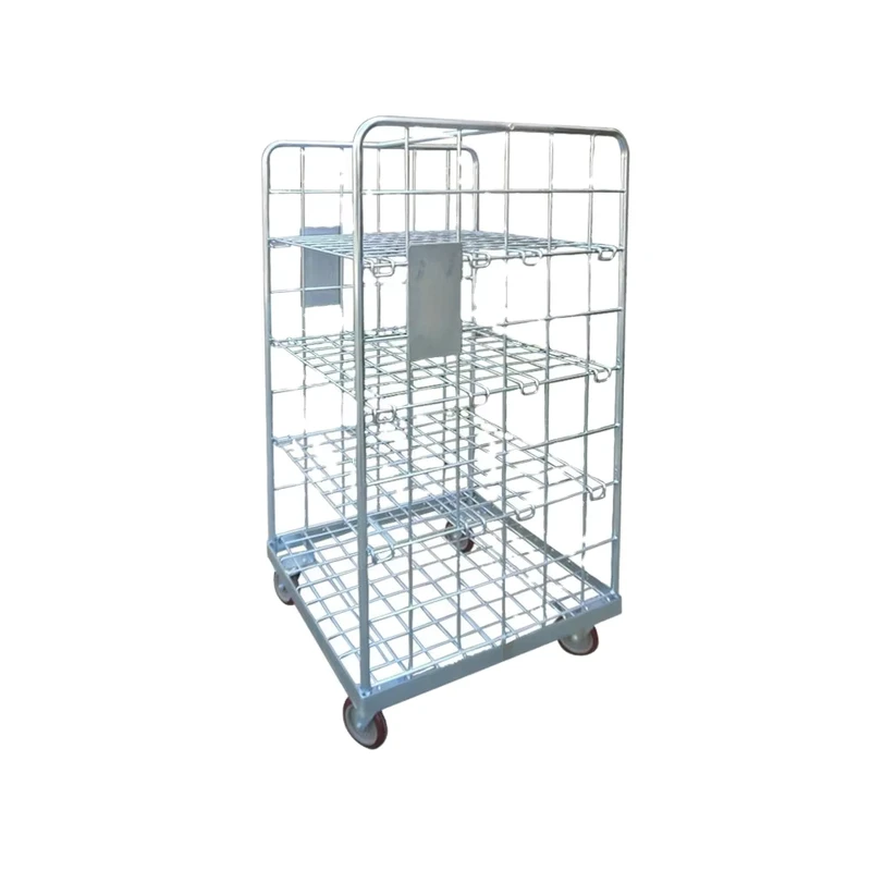 High Quality Wire Laundry Nestable Roll Cage Container Foldable Roll Container Steel Market Trolleys