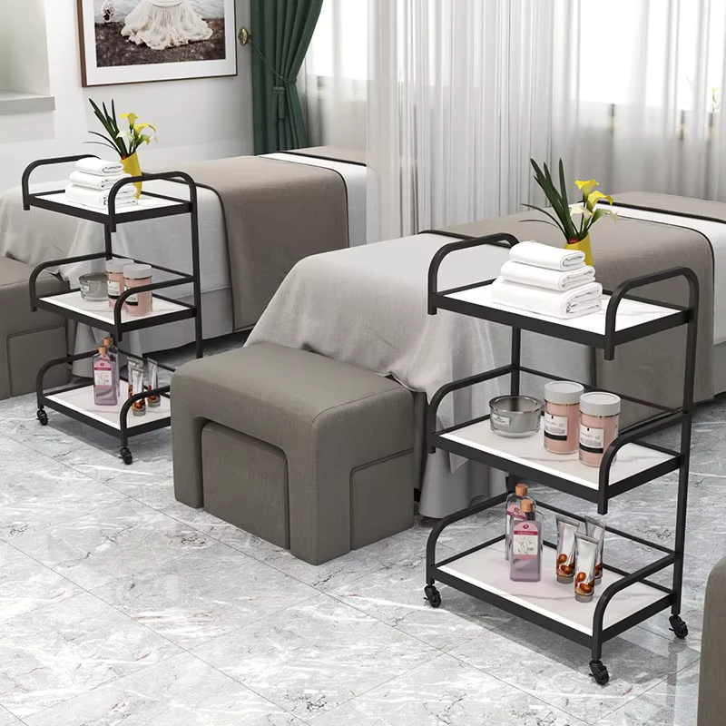 High end Beauty Salon Trolley for Manicure Eyelash Extensions Skincare and Foot Bath Barber Shop
