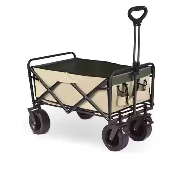 High quality Chrome Plated Heavy Duty Folding Handcart Four Wheel Roll Container Multifunctional Storage Shopping
