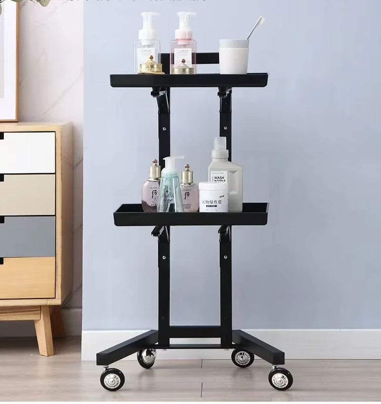 High quality Modern 4 Wheel Durable Plexiglass Salon Barber Hotel Bedroom Apartment Mobile Handcart Trolley