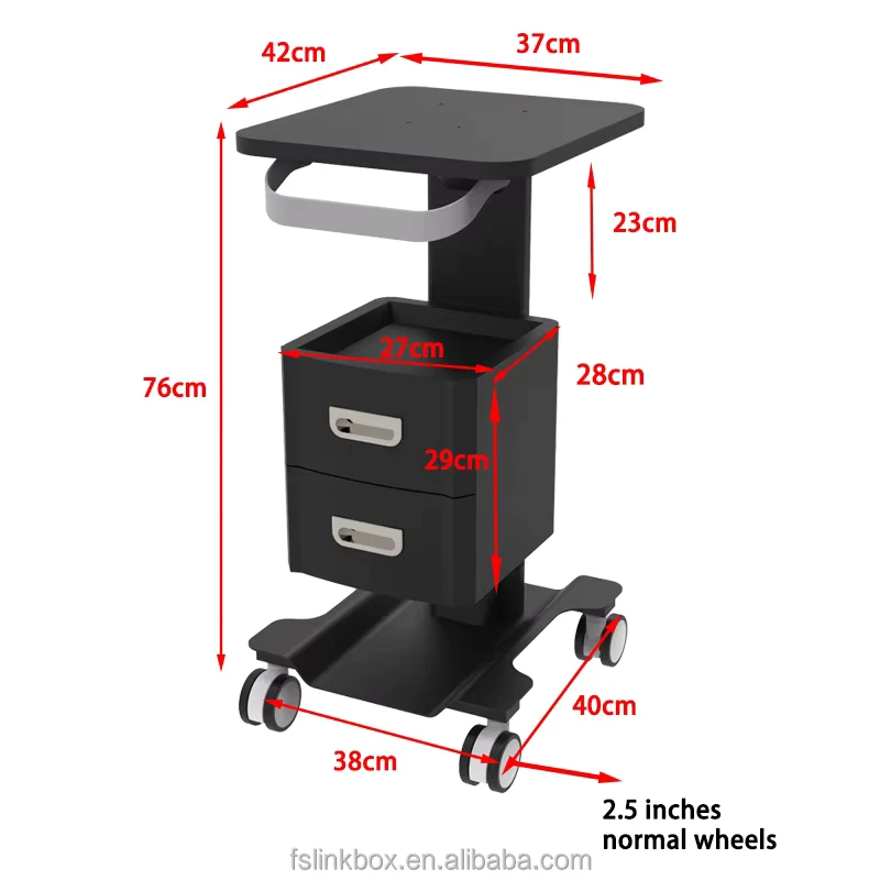 High quality Modern Metal Portable Salon Spa Beauty Trolley Drawers Socket Heavy Duty Wheels 100kg Lifting Capacity for Hotel