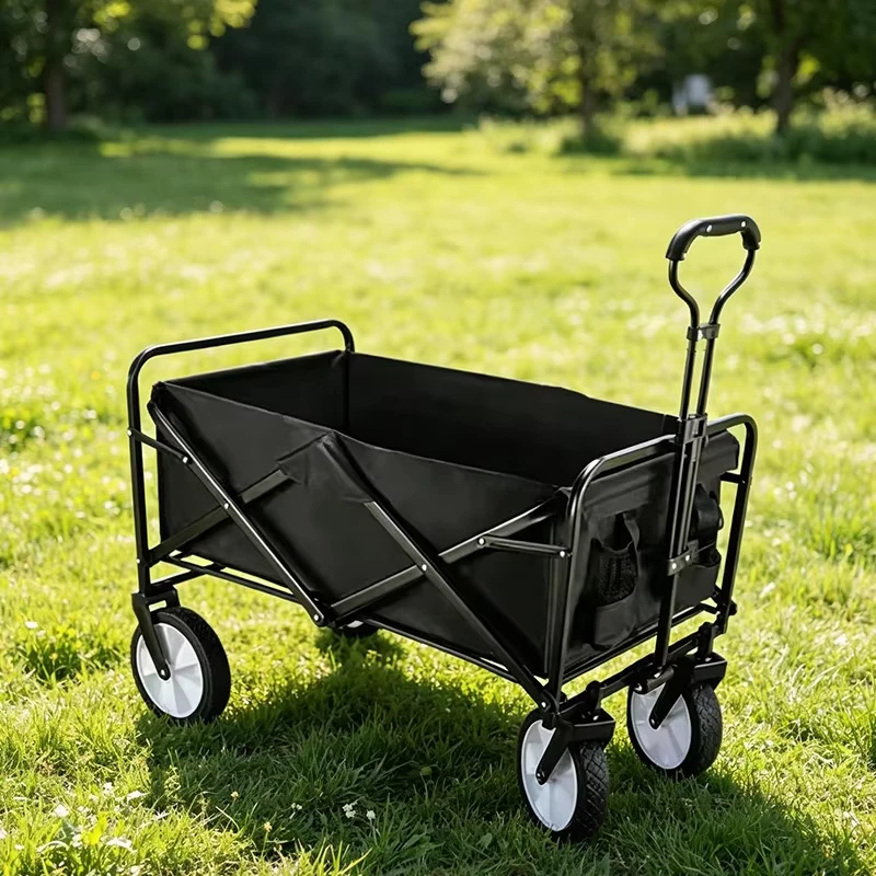 Hiking Camping Cart Trolley Foldable Folding Wagon Food Cart Set up a Stall Beach Travel Lightweight Multifunctional