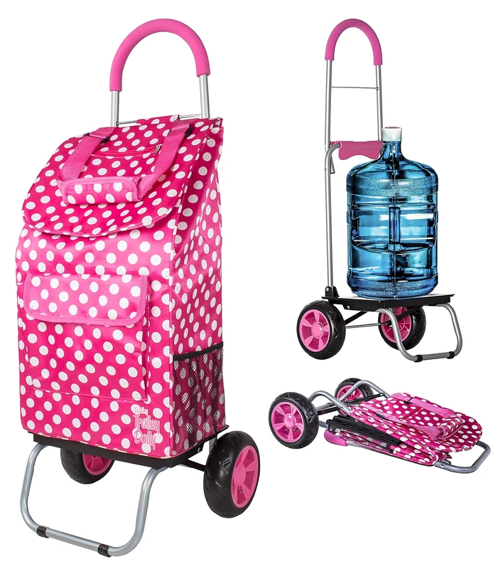Home Foldable Portable Shopping Cart Bag Folding Lightweight Grocery Supermarket Shopping Trolleys Cart with Wheels