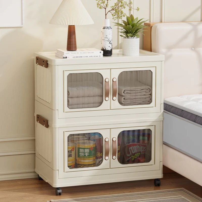 Home & Garden Organization Storage Containers Stackable Plastic Boxes Foldable Cabinet Food Grade PP Kitchen Organization