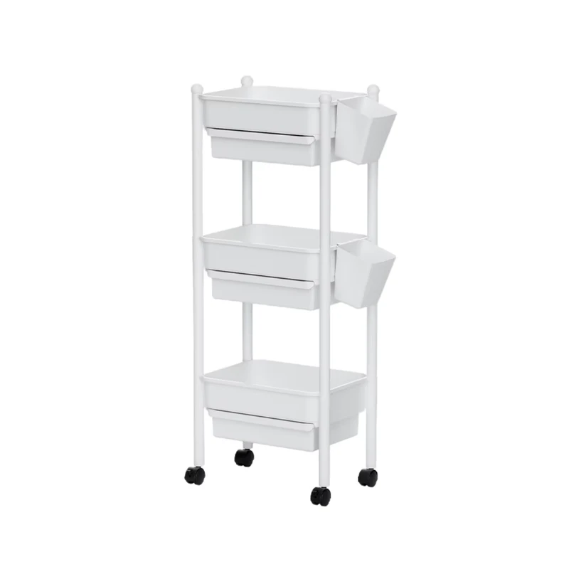 Home Storage Cart with Wheels With Drawers Multi Layer Waterproof Durable PP Material Movable Trolley