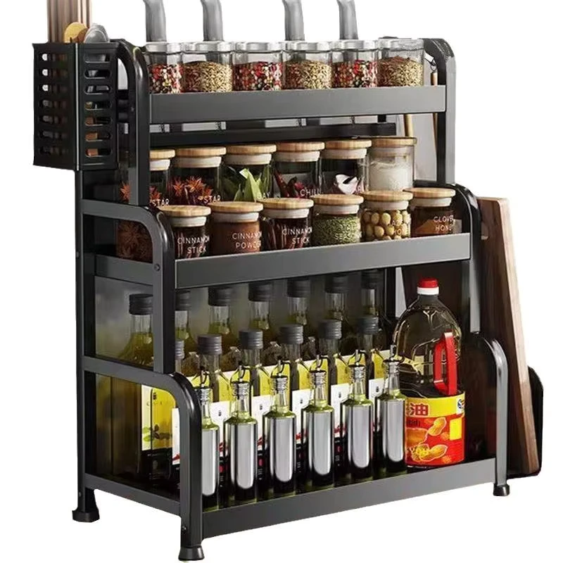 Home Use Standing Type Multi layer Storage Household Storage Solution Durable Rotating Trolley Cart
