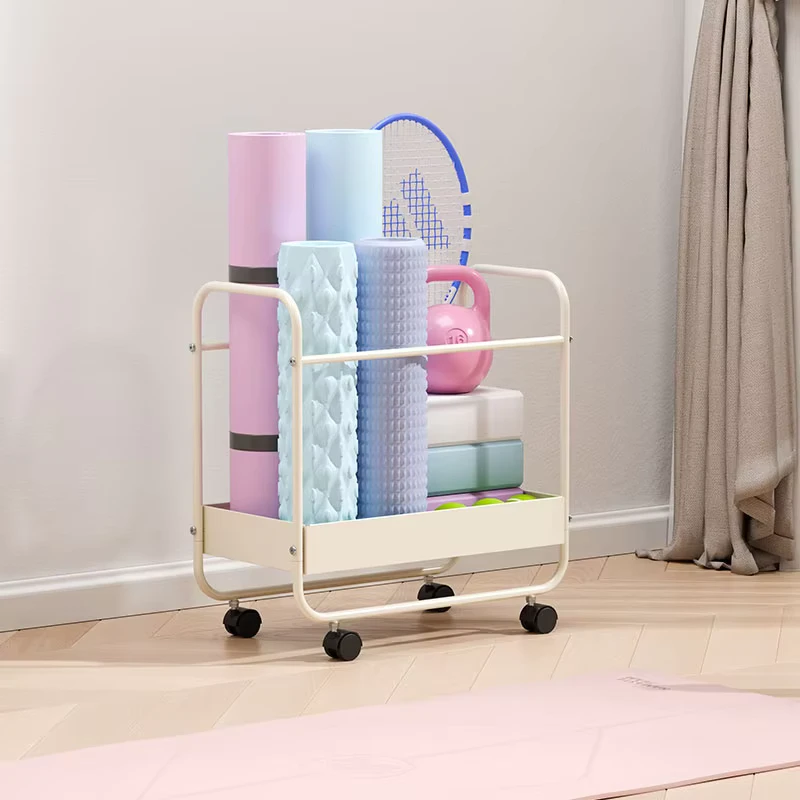 Home Yoga Mat Storage Rack Sports Tools Storage Cart Balls Sports Equipment Organizer Trolley Fitness Equipment Storage Rack