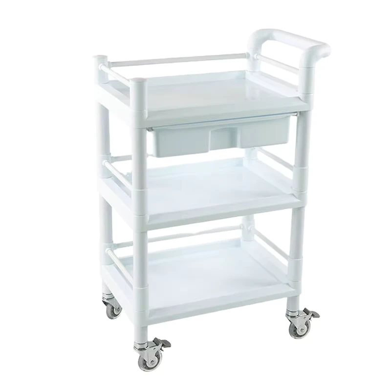 Hospital ABS Medicine Trolley Clinical Treatment Trolley with Drawer