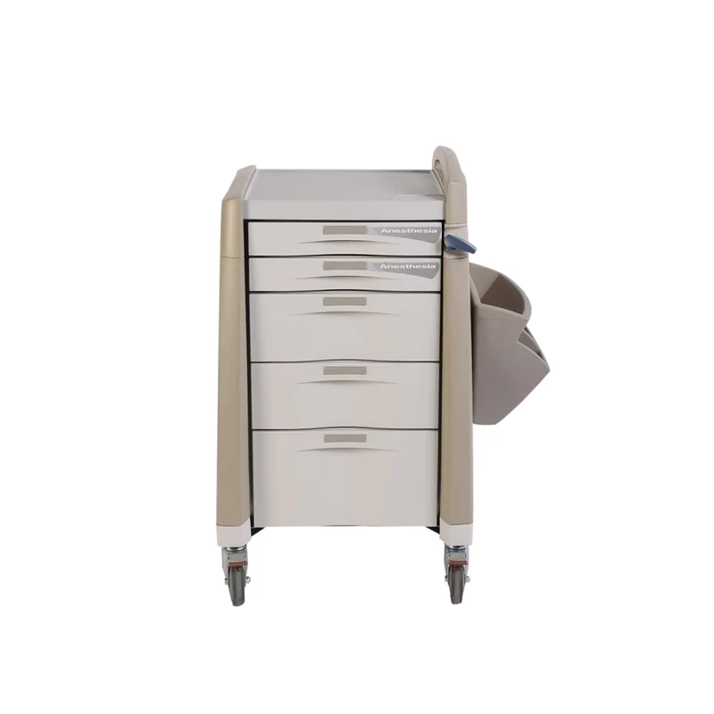 Hospital ABS Plastic Medicine Crash Cart Emergency Trolley Medical Emergency Cart Trolley