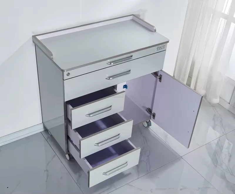 Hospital Clinic Medical Mobile Dental Cabinet with Large Storage Space Multi Specification Acrylic Silent and Movable Cabinet