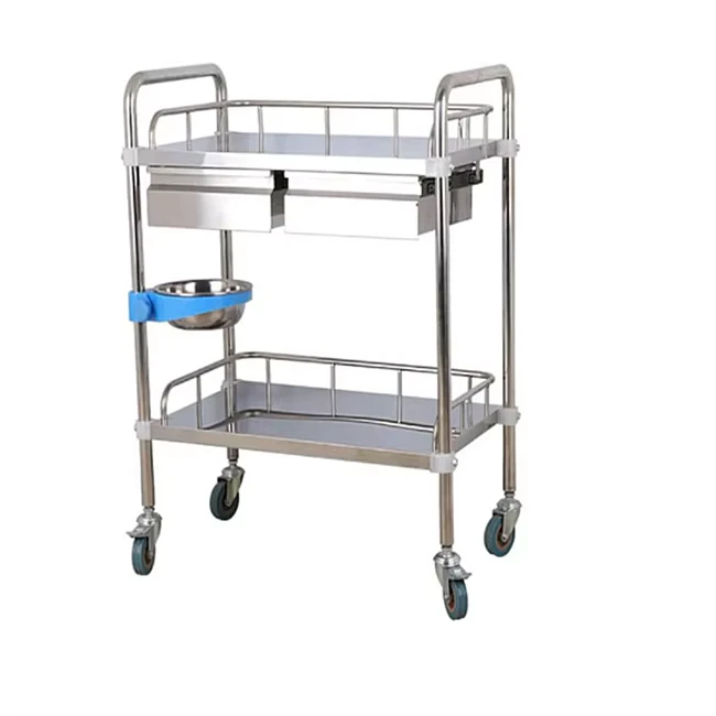Hospital Clinic Stainless Steel Treatment Cart Trolley