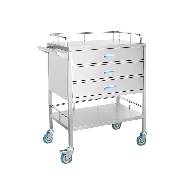 Hospital Clinic Surgical Cart Stainless Steel Medical Cart Dressing Medicine Trolley