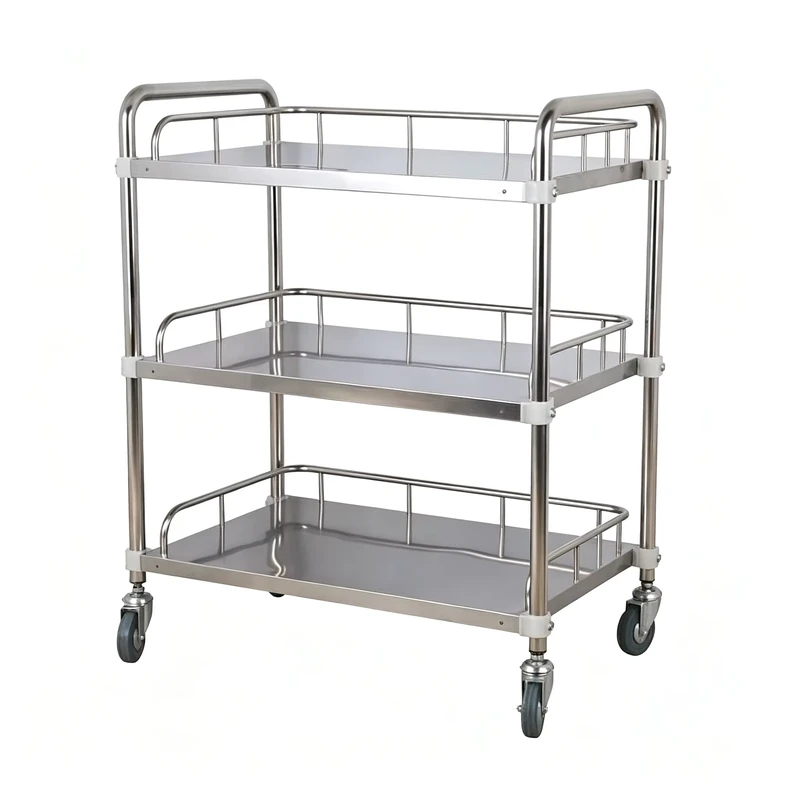 Hospital Equipment Vehicle Medical Vehicle Stainless Steel Medical Treatment Vehicle Stainless Steel Trolley Cart