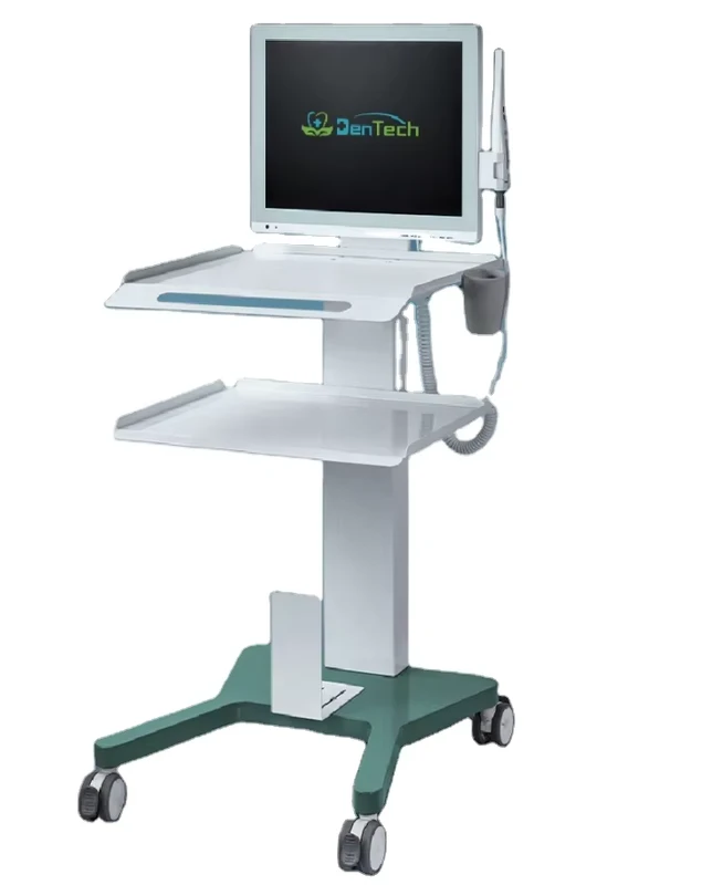 Hospital Grade Medical Mobile Silent Cart with Power Socket and Storage Drawer Mobile Dental Scanning Equipment Trolley