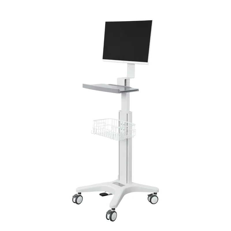 Hospital Laptop Trolley Medical Computer Cart Nurse Mobile Medical Workstation Height adjustable Medical Trolley