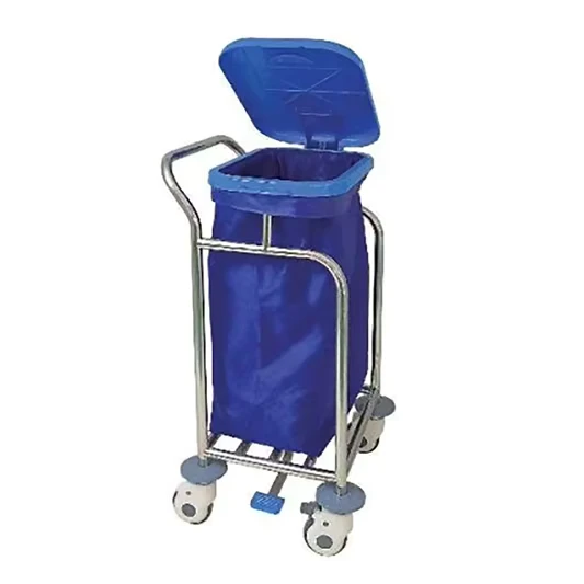 Hospital Laundry Trolley Medical Clean Linen Crash Cart Waste Trolley Cart with Wheels