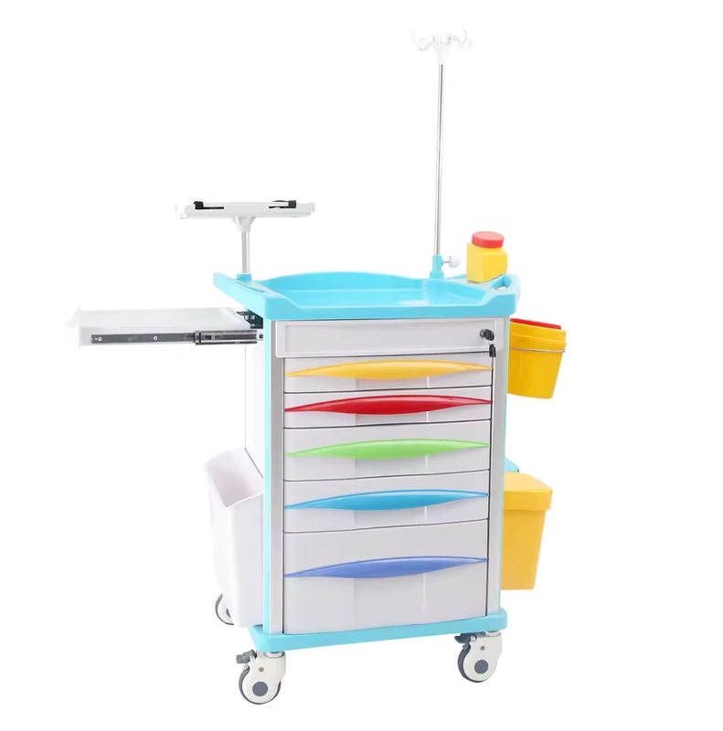 Hospital Medical ABS Emergency Trolley for Nursing Medicine 750*480*920mm