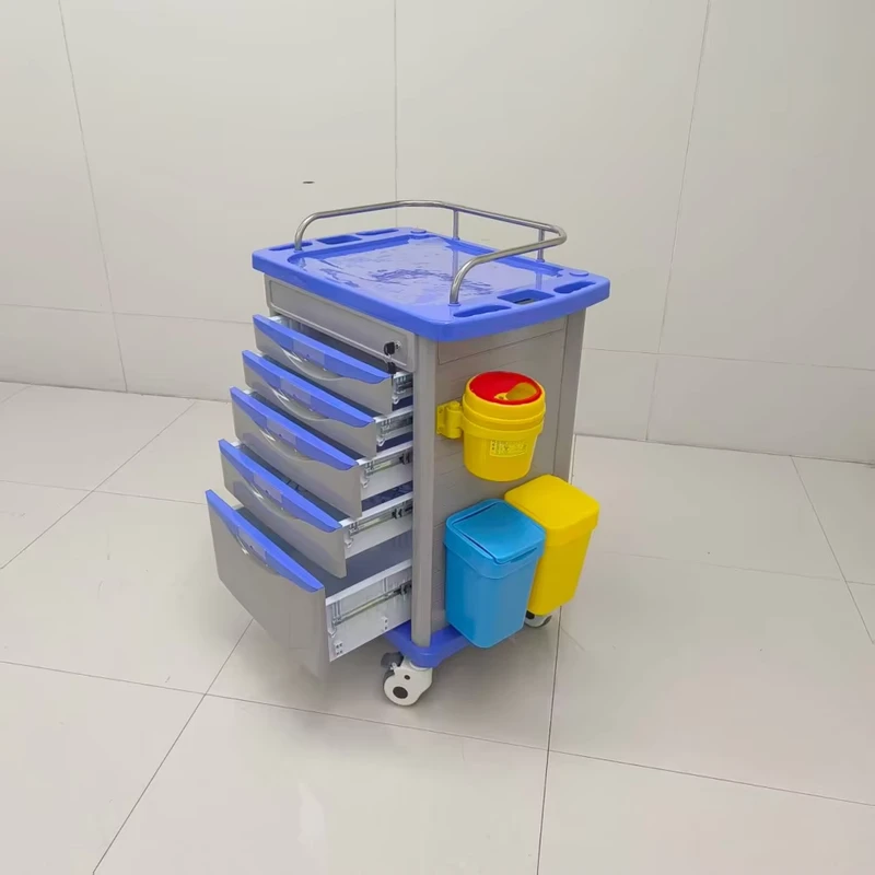 Hospital Medical Cart Plastic Mobile Medicine Trolley for Clinic