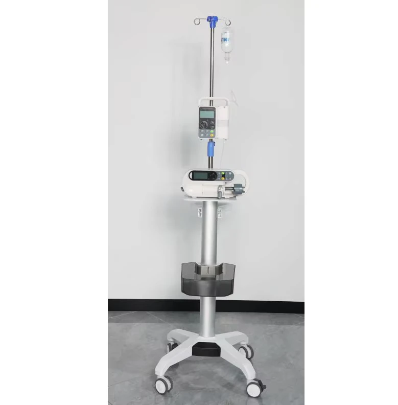 Hospital Medical Infusion Pump Syringe Pump Trolley Mobile IV Pump Cart