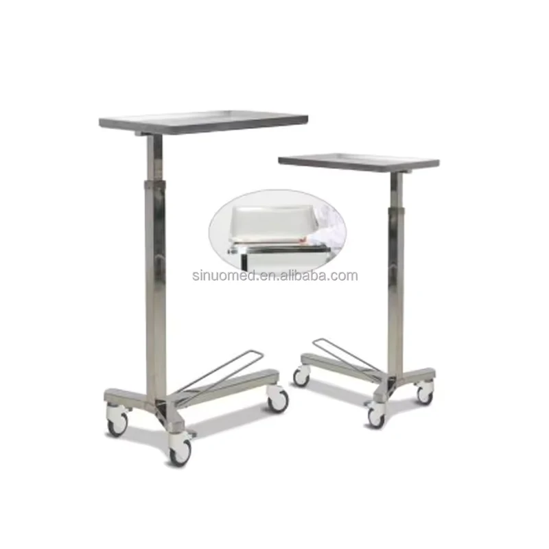 Hospital Medical Mayo Table Instrument Trolley Stands Height Adjustable Hydraulic