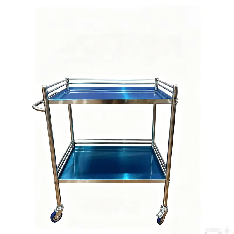 Hospital Medical Stainless Steel Trolley Medical Cart with Brake for Hospital Center
