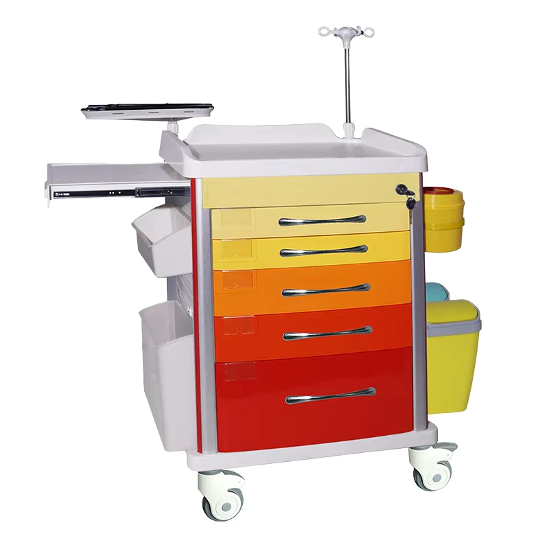 Hospital Medical Trolley Multi Layer Treatment Cart with Wheels for Medical Equipment and Instrument Storage