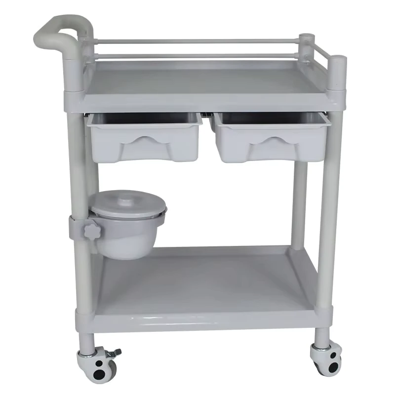 Hospital Nurse Medicine Treatment Plastic Trolley ABS Drawers Drugs Trolley Hospital Trolley