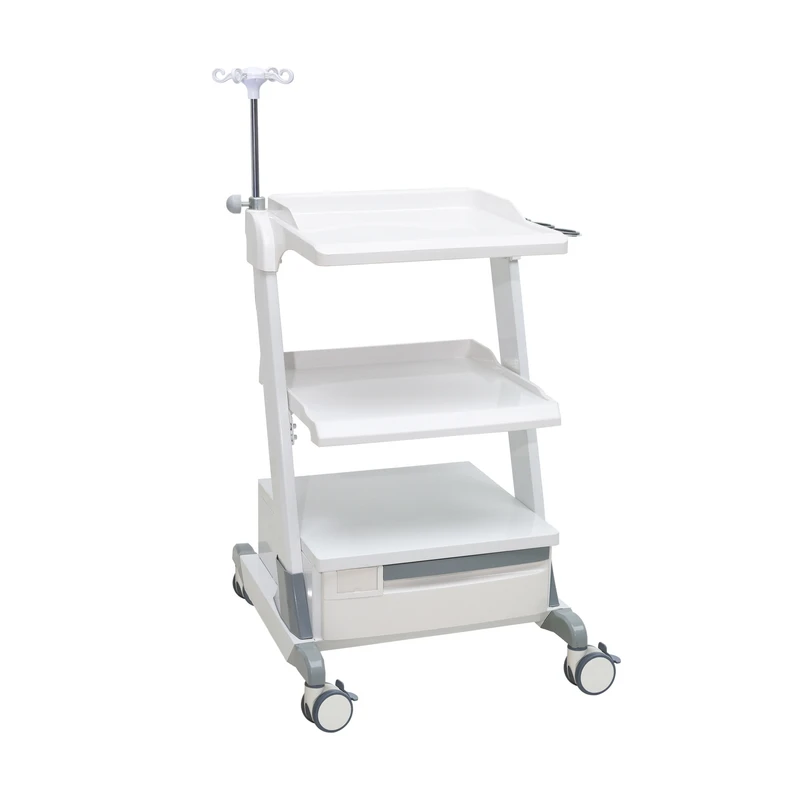 Hospital Patient Room ABS Medical Trolley Nurse Use Modern Design Cart with Silent Wheels for Clinic & Beauty Salon in Hotsale