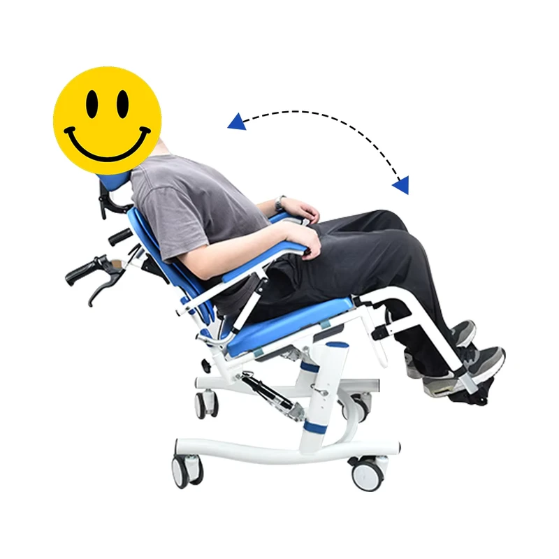Hospital Patient Transport Trolley with Metal Patient Transport with Toilet Chair Function