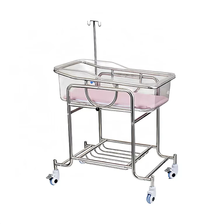 Hospital Stainless Steel Baby Bassinet Cot Medical Infant Bed Stretcher Price Nursery Cot for Baby