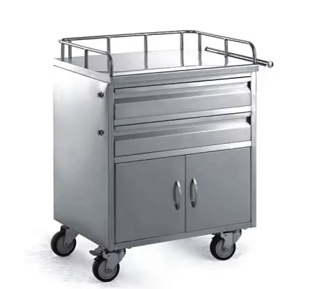 Hospital Stainless Steel Deliver Medicine Trolley Emergency Trolley