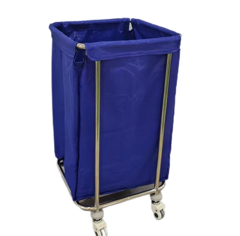 Hospital Stainless Steel Linen Medical Cart Laundry Cleaning Trolley