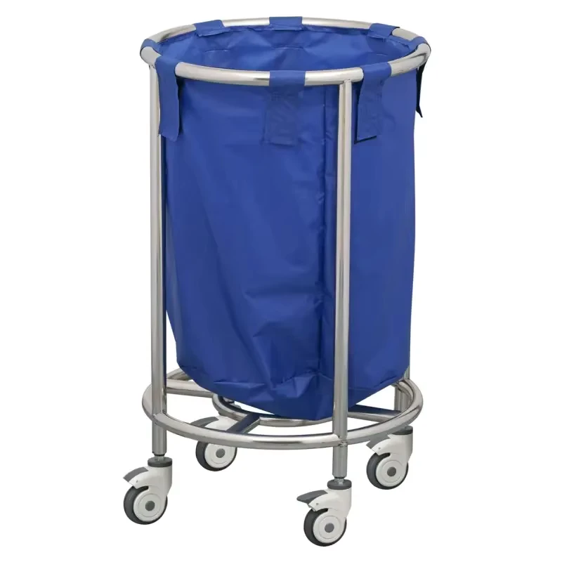 Hospital Stainless Steel Linen Medicart Laundry Trolley Cleaning Cart
