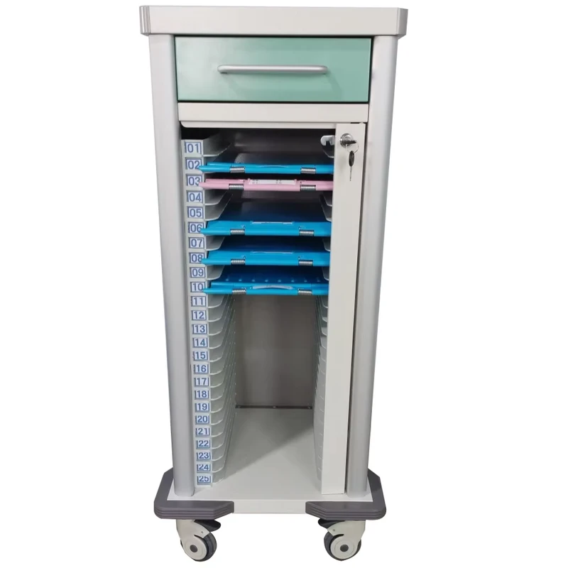 Hospital Trolley Medicine File Cart Nurse Medical Document Cabinet Patient File Trolley Medical Chart Cart Medical Trolley
