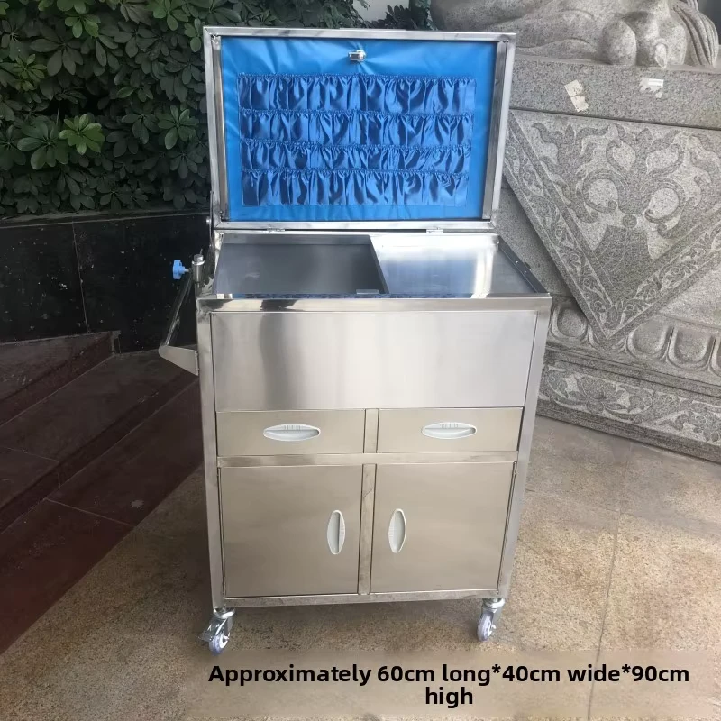 Hospital Trolley Multifunctional Steel Plastic Emergency Rescue Drug Delivery Vehicle Model JML 821 15.75in