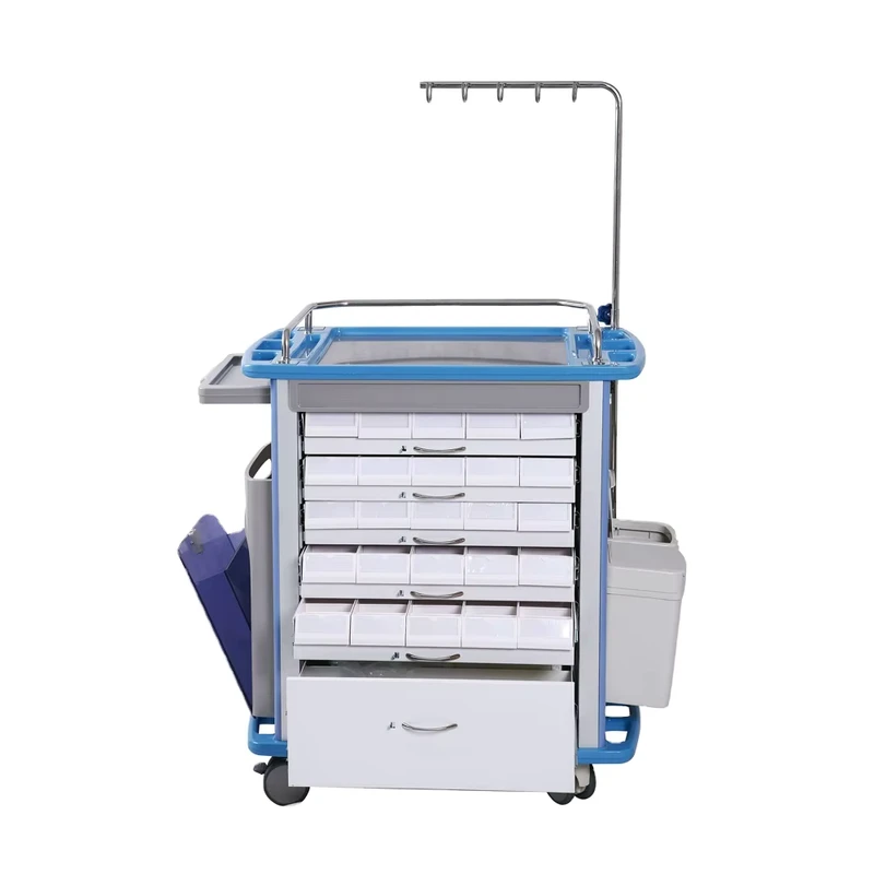 Hospital Use Emergency Cart Clinic Multi-function ICU Drag Anesthesia Medicine Trolley With Wheels