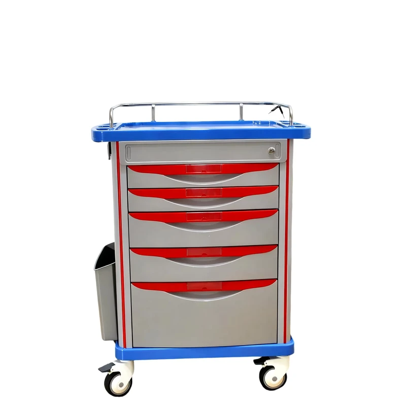 Hospital Used Anesthesia Emergency Trolley Medical Cart Aluminum Alloy ABS Material Multi Function Mobile Medical Cart