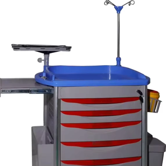 Hospital Waste Cleaning Cart Medical Dressing Trolley ABS Trolley Bed