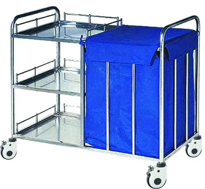 Hospital Waste Cleaning Cart Medical Dressing Trolley