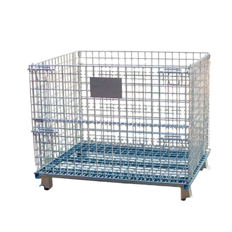 Hot SaleFoldable Wire Mesh Cage storage Container Wire Rolling Storage Container Collapsible Mesh Box Wire Cage