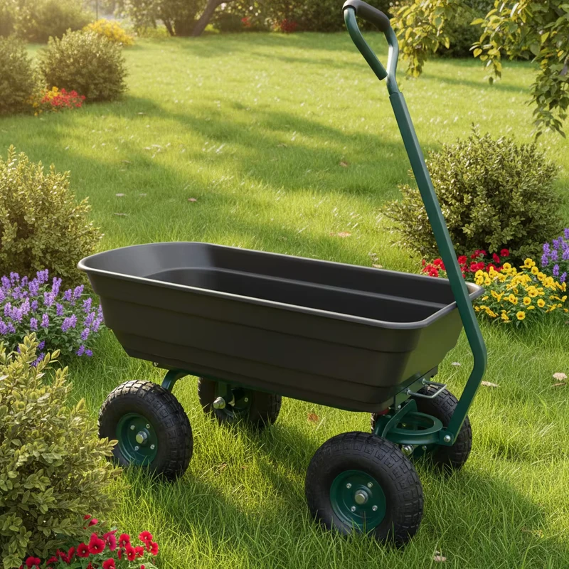 Hot Sales Four Wheel General Purpose Heavy Duty Hand Trucks Garden Cart Utility Wagon Wheel Barrow Tool Cart
