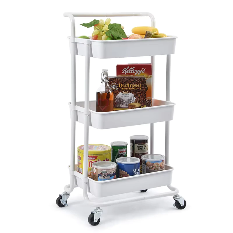 Hot Sell 3 Layers Storage Utility Cart Household Bathroom Kitchen Organizer Storage Rack Trolley with Wheel
