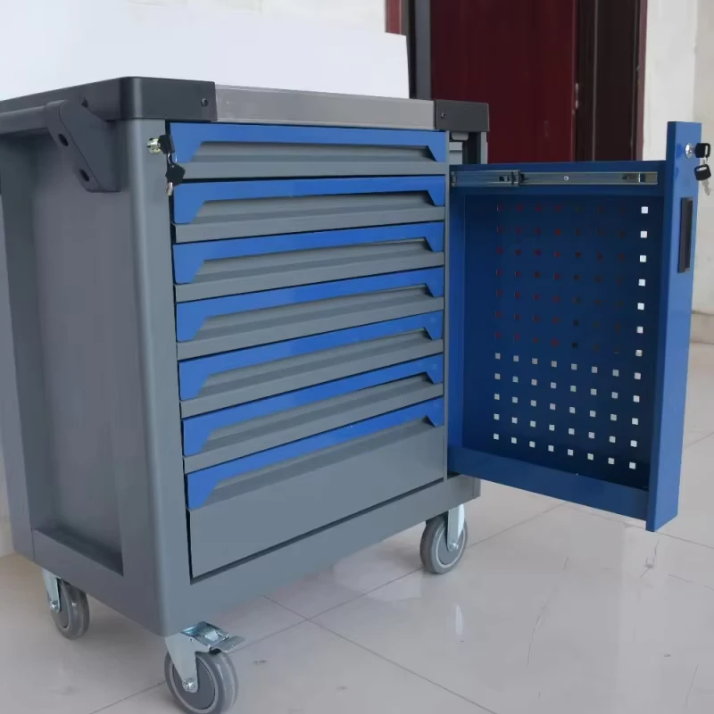 Hot Selling 7 Drawer Heavy Duty Iron Rolling Tool Cabinet Trolley Garage Car Repair Customizable OEM OBM 300kg Load Capacity
